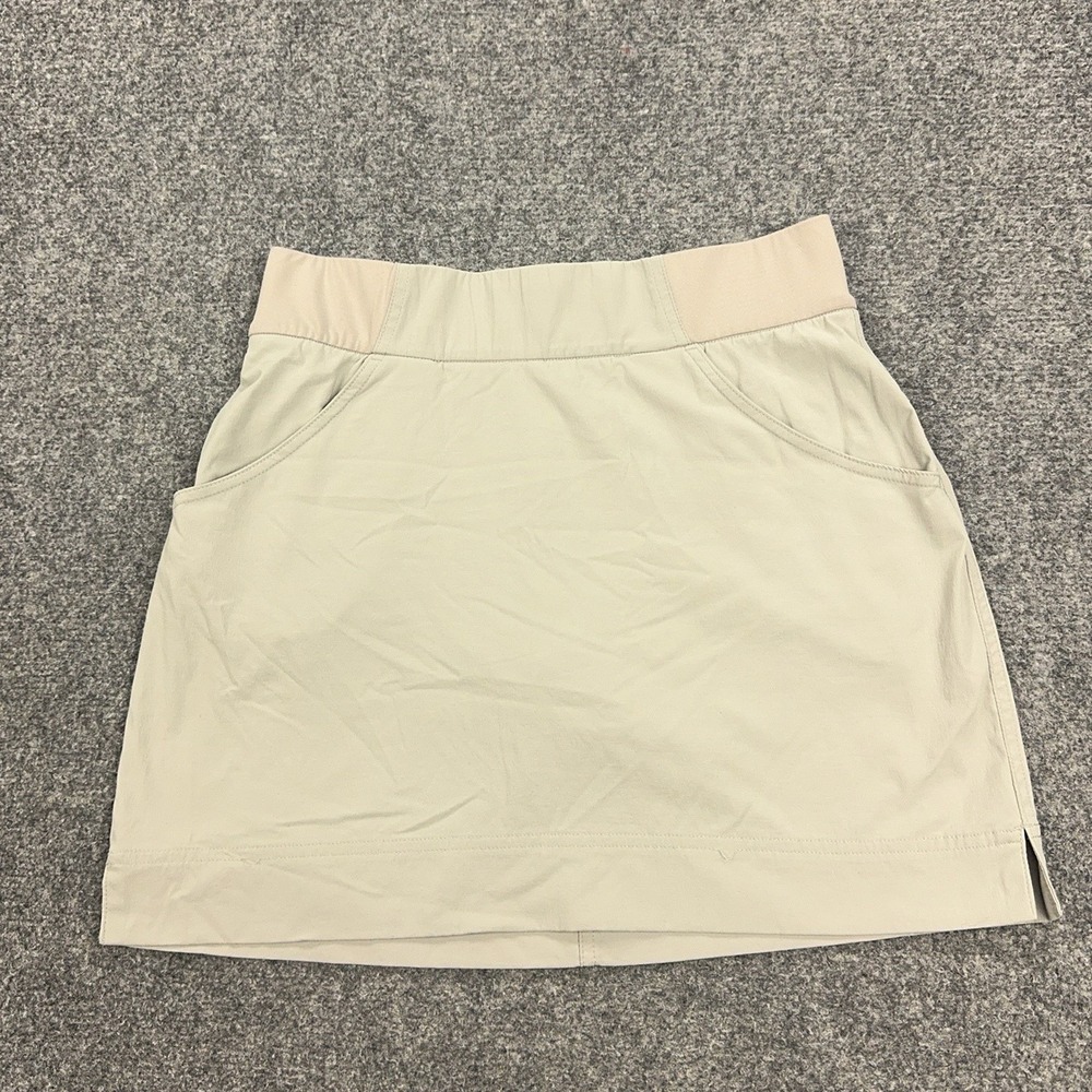 Columbia Skort Womens Small Beige Stretch Lined Pockets Pull On Hiking Walking